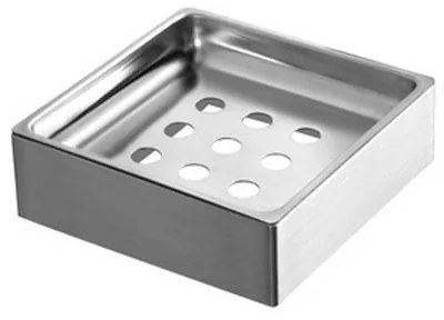 Kamalu - Portasapone con drenaggio in acciaio inox satinato | NUEVO-S