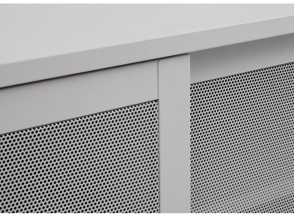 Mobile TV grigio in metallo 160x55x45 cm Veep – Unique Furniture