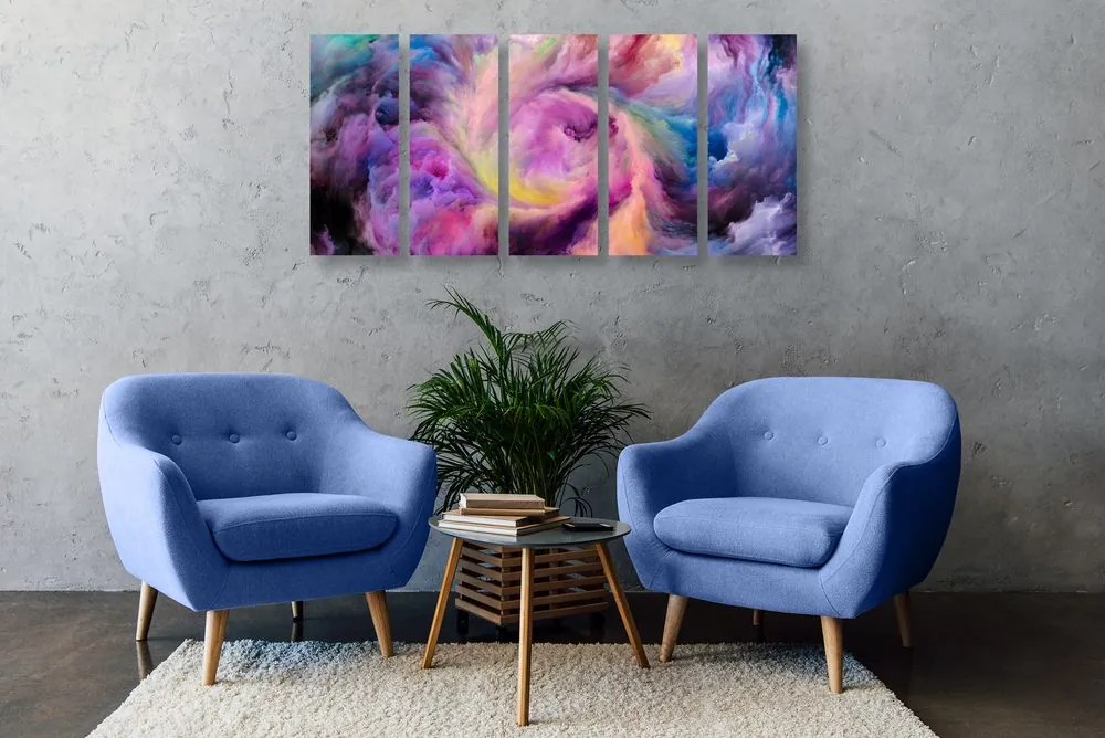 Quadri 5 pezzi – Spirale colorata