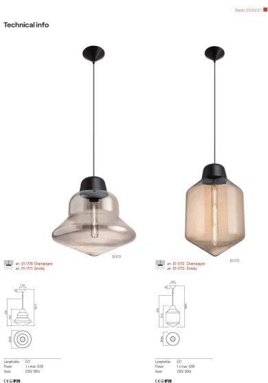 Redo 01-1772 - Lampadario a sospensione con filo AMNO 1x/E27/42W/230V diametro 26 cm beige