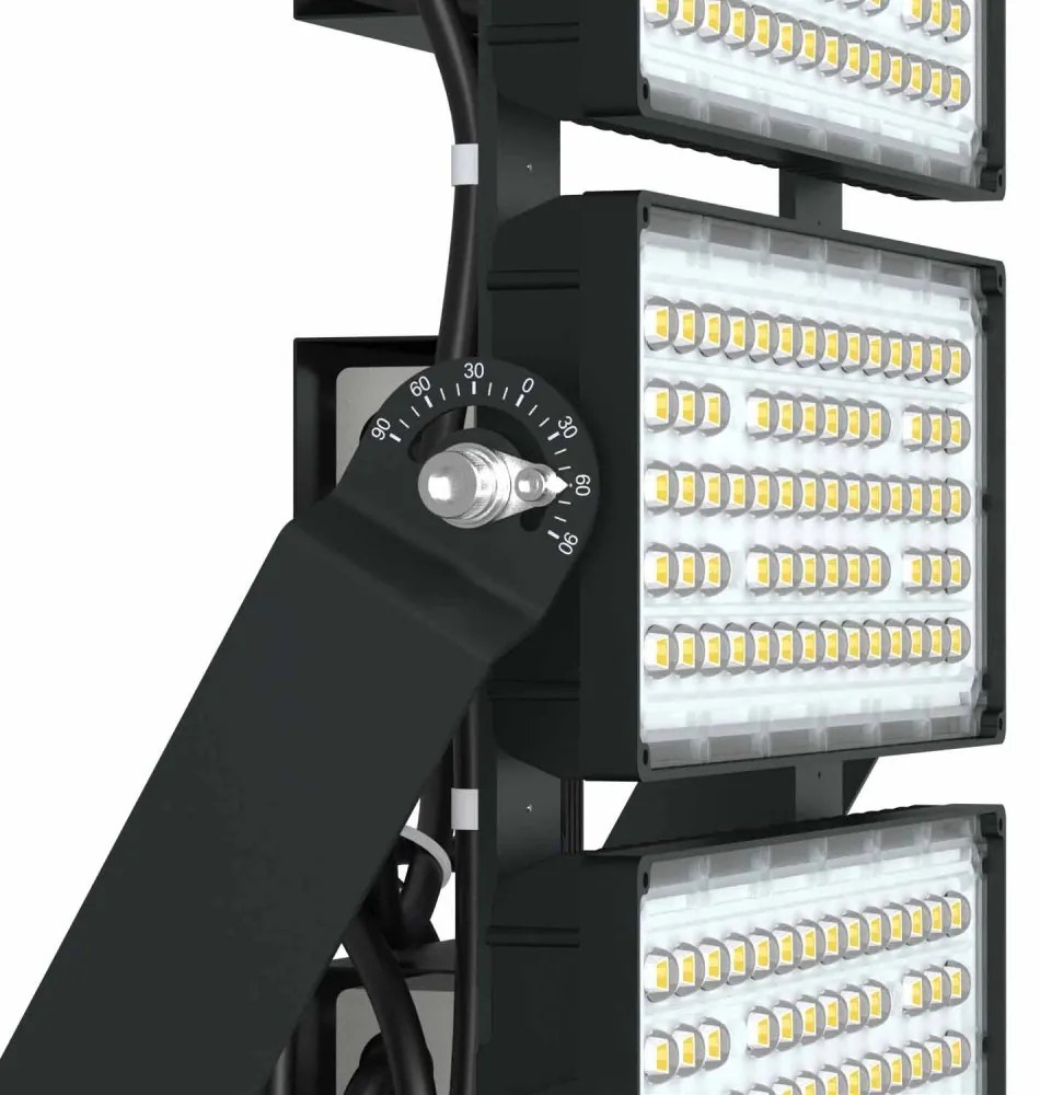 Faro Modulare LED 600W IP66, 167lm/W, Dimmerabile DALI - INVENTRONICS Colore Bianco Naturale 4.000K, Scegli l'angolo di illuminazione 30°, Scegli le staffe dei moduli Fisse