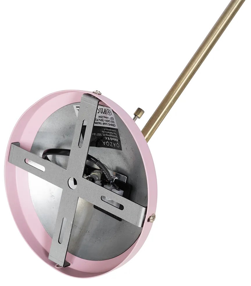 Plafoniera retrò rosa con bronzo - Milou