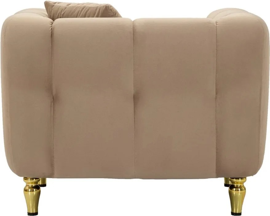 Poltrona grigio tortora con poggioli/con gambe con rivestimento in velluto Alma – Mauro Ferretti