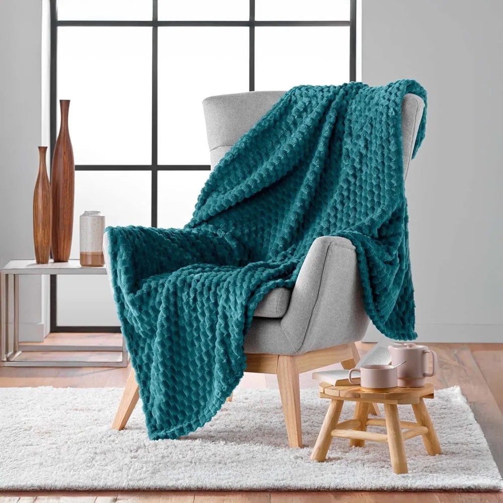 Coperta blu in microflanella 125x150 cm Mini Frosty – douceur d'intérieur