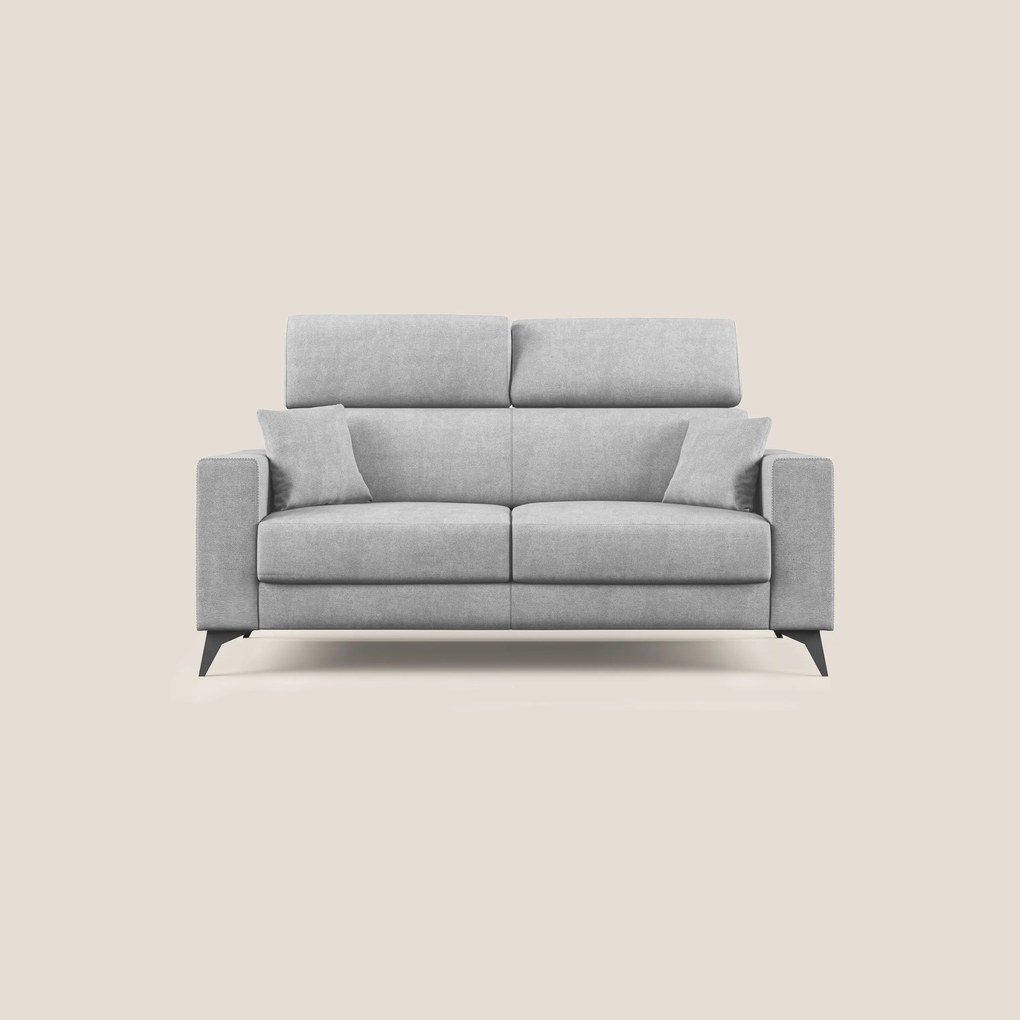 Pegaso divano letto con poggiatesta reclinabili e rivestimento T02 grigio chiaro