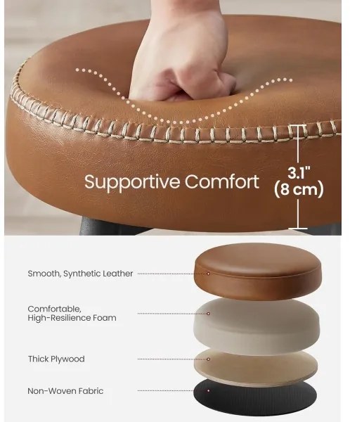 Sgabello da bar LIOR marrone/nero