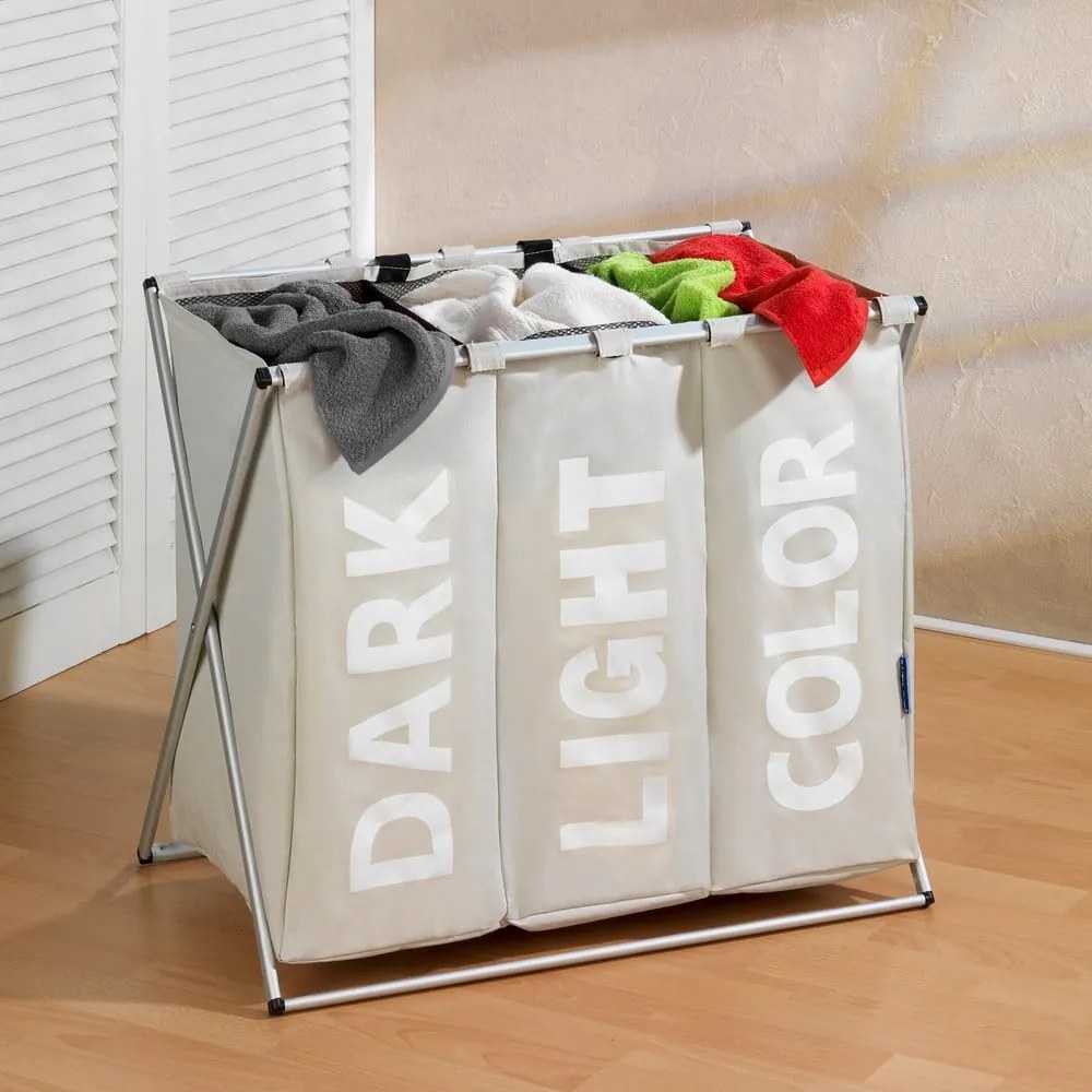 Cesto portabiancheria beige Trio, 130 l Corno - Wenko