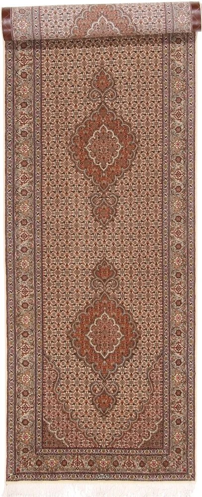 Tabriz Tappeto persiano 90 x 300 Beige (Iran) Annodato A Mano