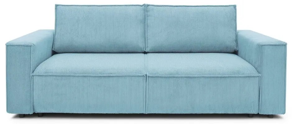 Divano letto in velluto a coste azzurro 245 cm Nihad - Bobochic Paris