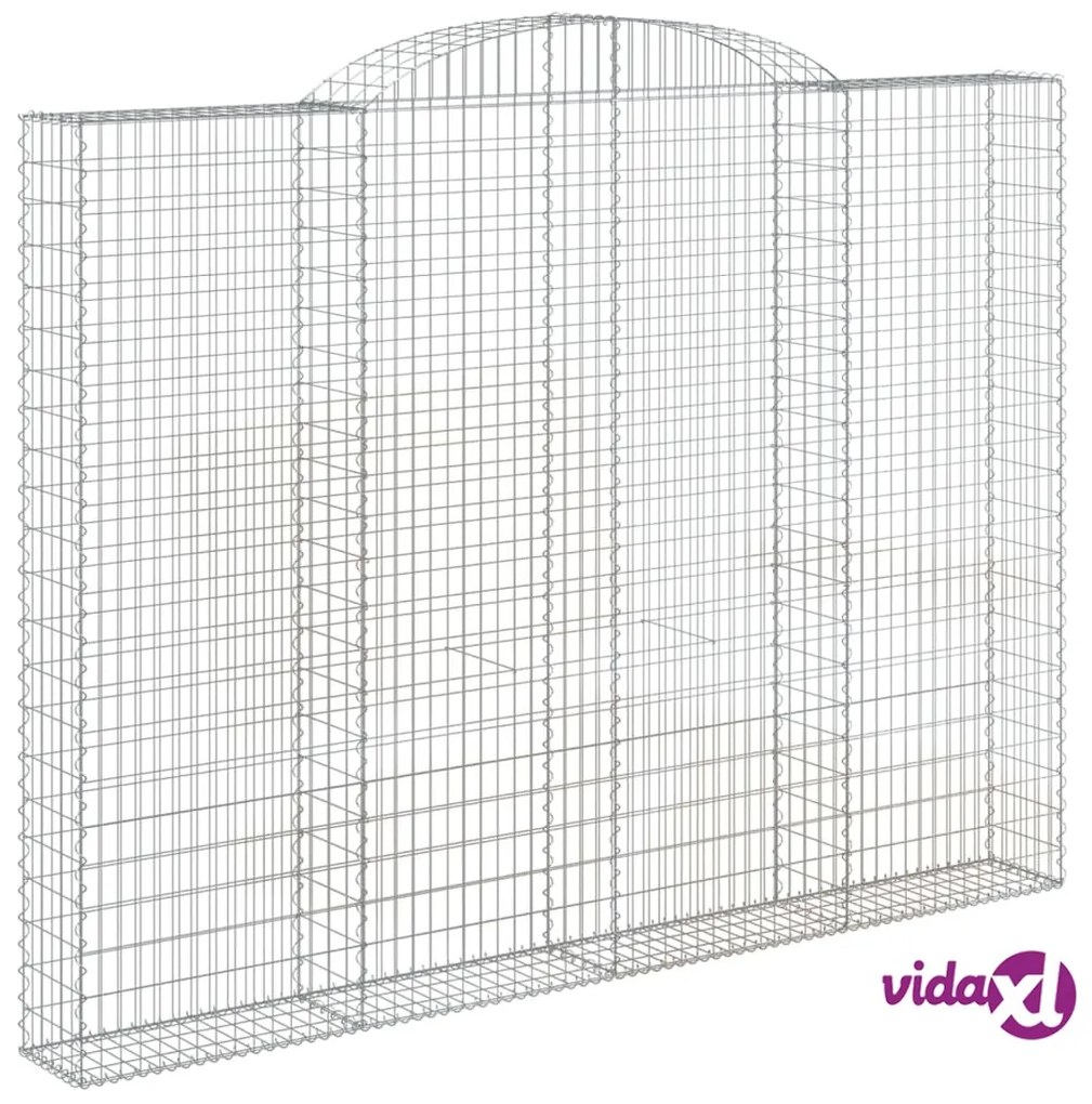 vidaXL Cesto Gabbione ad Arco 300x30x220/240 cm Ferro Zincato