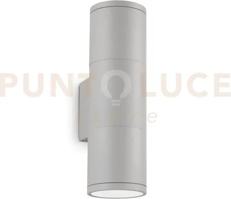 Gun applique esterno ip44 2 luci attacco gu10 grigio