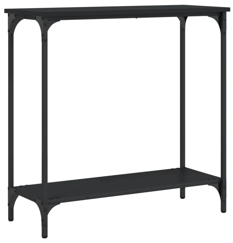 Tavolino consolle nero 75x30,5x75 cm in legno multistrato