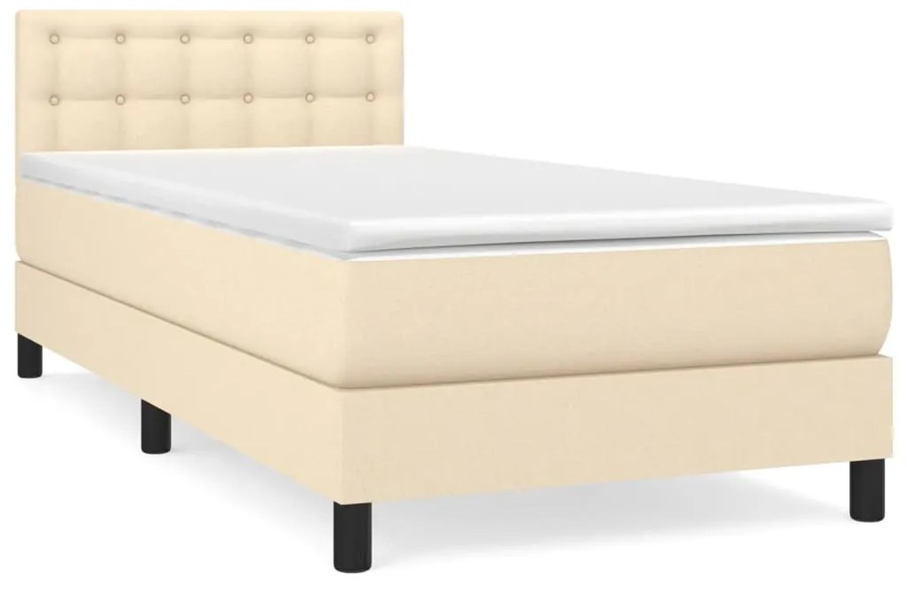 Giroletto a molle con materasso crema 80x200 cm intessuto