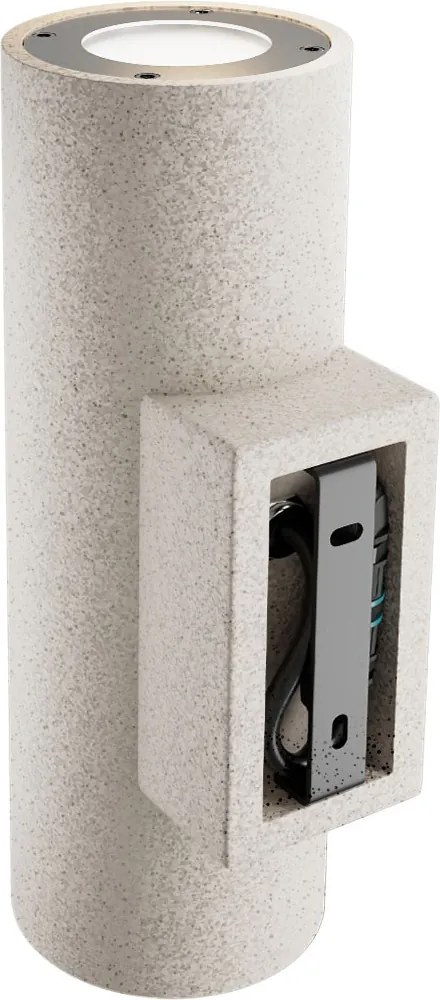 Applique Cilindrica in Cemento Chiaro GU10 IP65 Bidirezione - NOVILUMIO