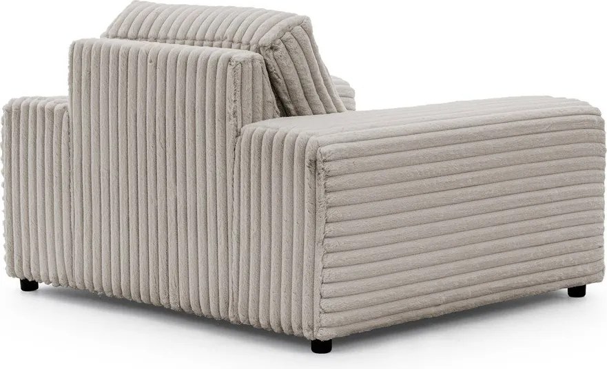 Poltrona grigio chiaro con rivestimento in velluto a coste Justin – Ropez