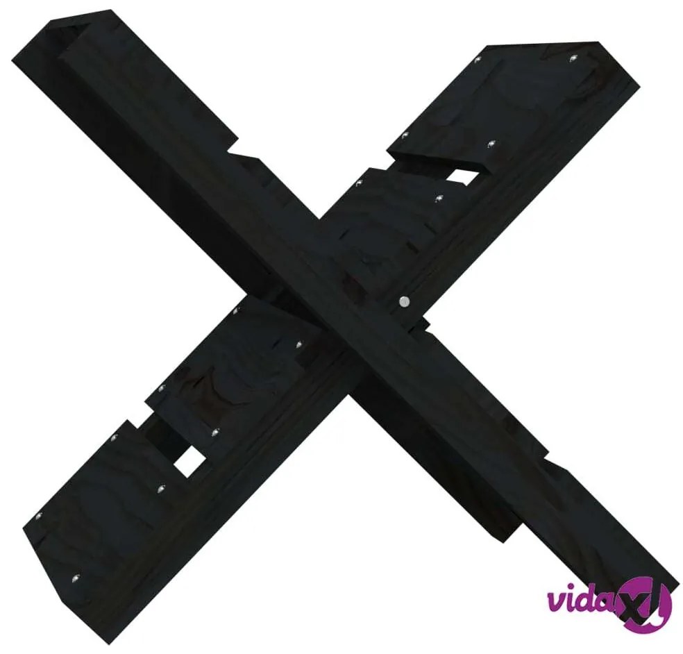 vidaXL Portaceppi Nero 47x39,5x48 cm in Legno Massello di Pino
