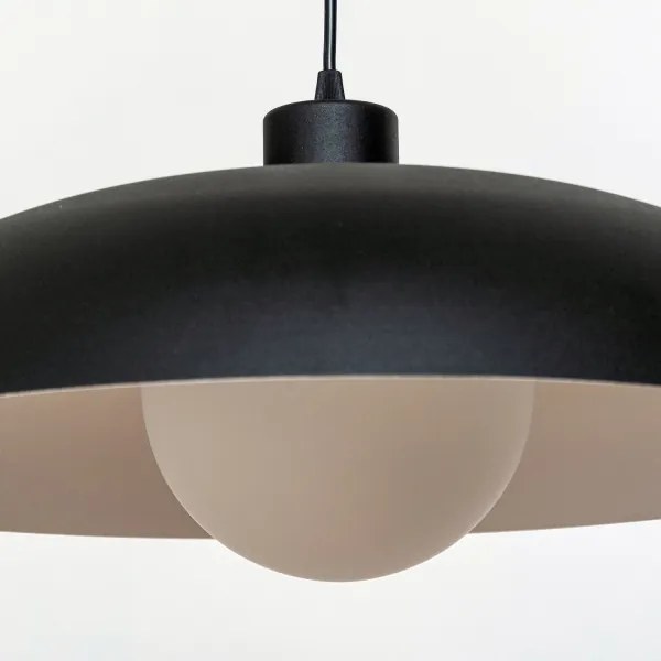Lampadario a cavo ECLIPSE 1xE27/15W/230V nero/bianco