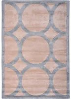 Tappeto Area Beige e Grigio Viscosa e Lana Forma Rettangolare 160 x 230 cm Stile Moderno Glam