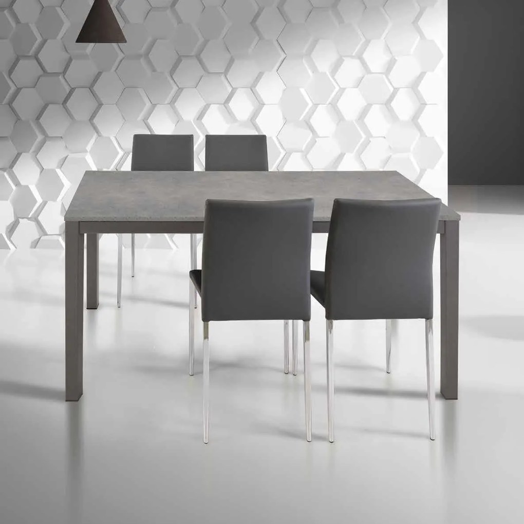 Tavolo da pranzo allungabile moderno grigio 160x90 cm