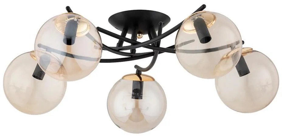 Lampadario a plafone SAVI 5xE14/10W/230V nero/oro