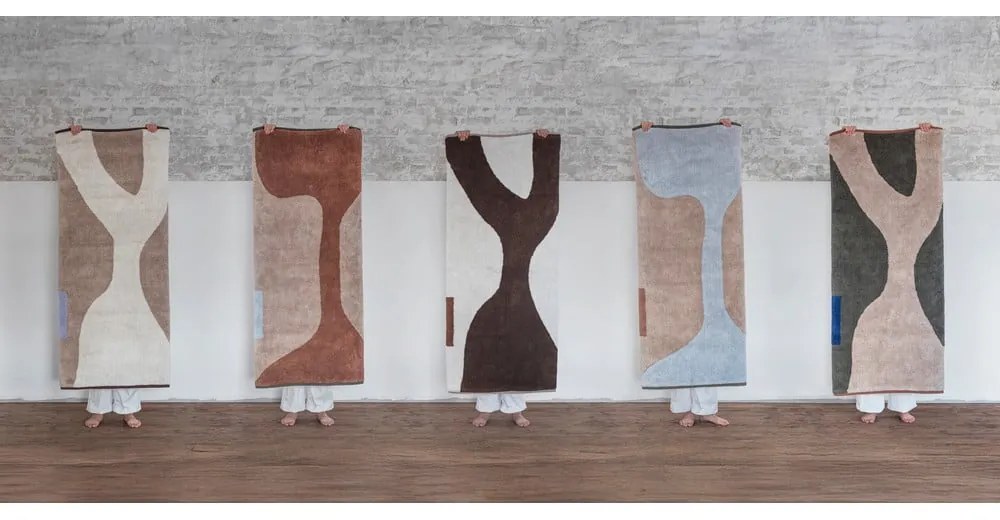 Tappeto in cotone lavabile bianco e beige 50x80 cm Figura - Mette Ditmer Denmark