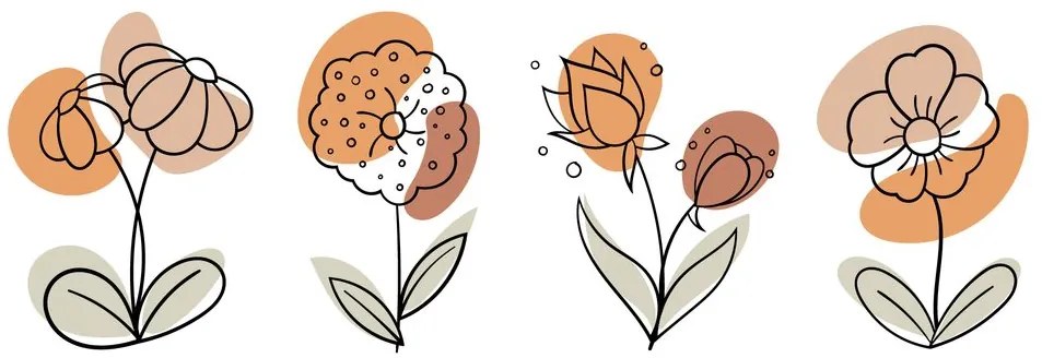 Carta da parati – Fiori minimalisti