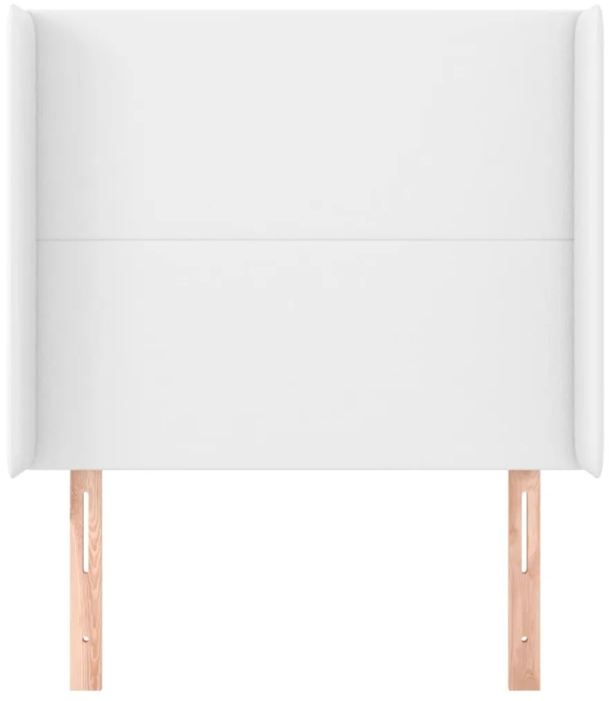 Testiera ad orecchio bianco 83x16x118/128 cm in similpelle