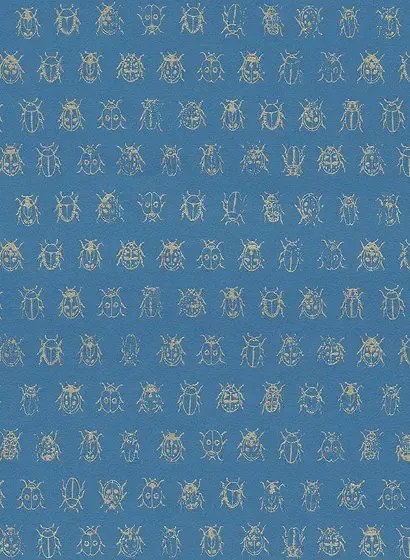Eijffinger Carta da parati Lady Bug - Blau/ Gold
