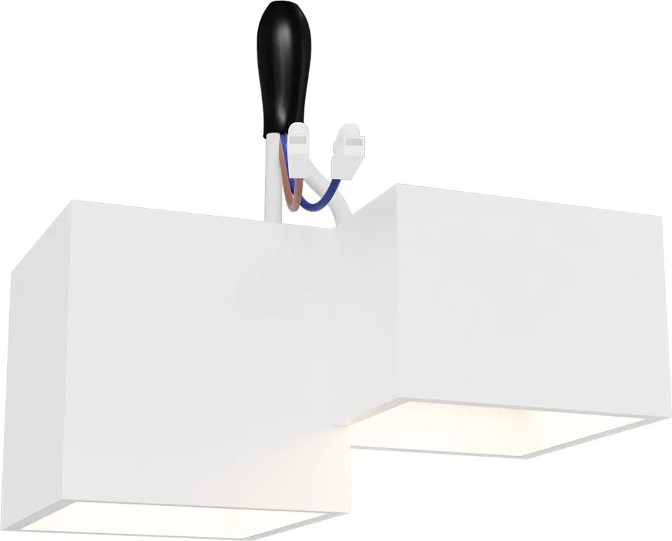 Plafoniera Quadrata da Soffitto 2xGX53 in Gesso - Serie ESSENZA