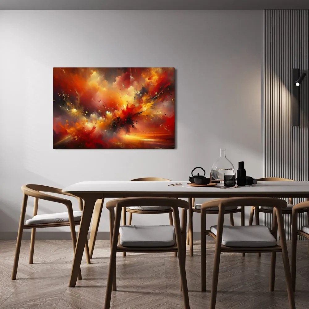 Quadro su tela – Esplosione di energia rossa