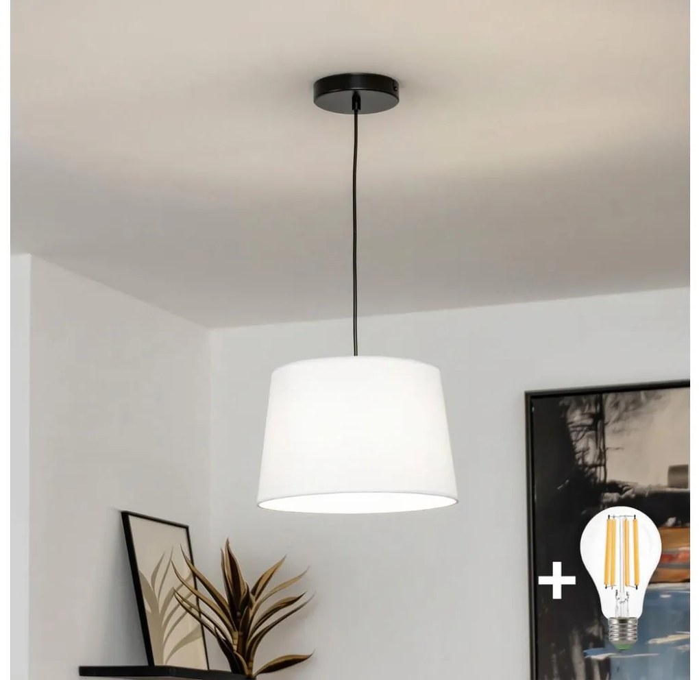 Brilagi - Lampada a sospensione LED con cavo CERIA 1xE27/40W/230V Ø 30 cm bianco