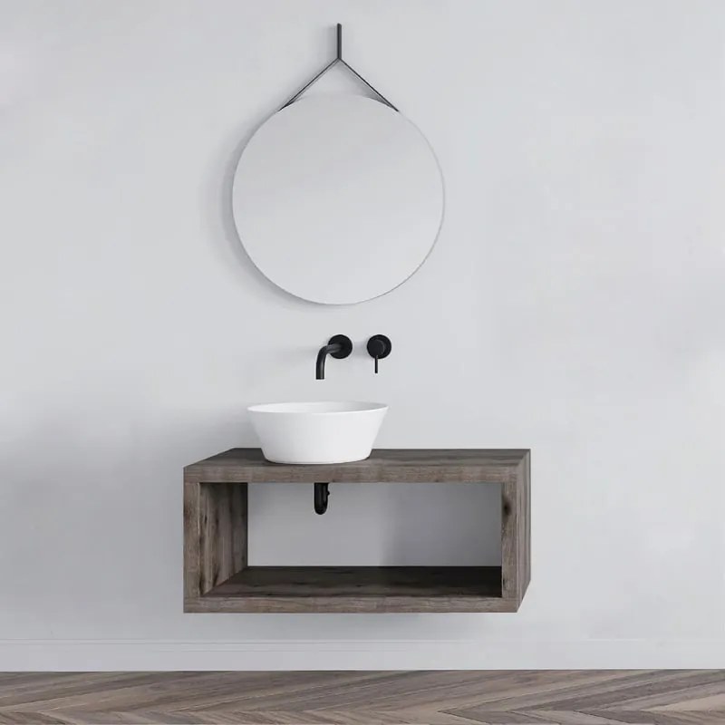 Mobile da bagno sotto lavabo Squer grigio L 80 x H 30 x P 46 cm, lavabo non incluso