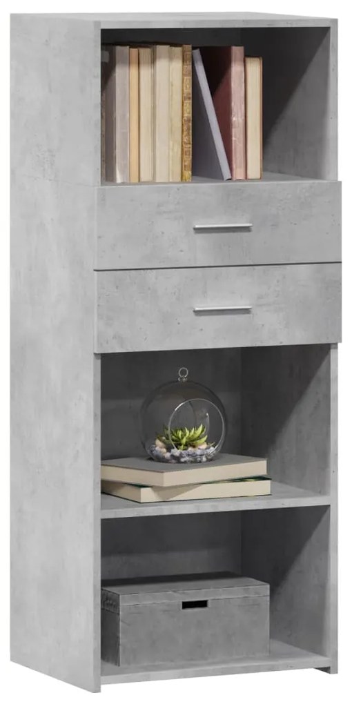 Credenza grigio cemento 50x42,5x124 cm in legno multistrato