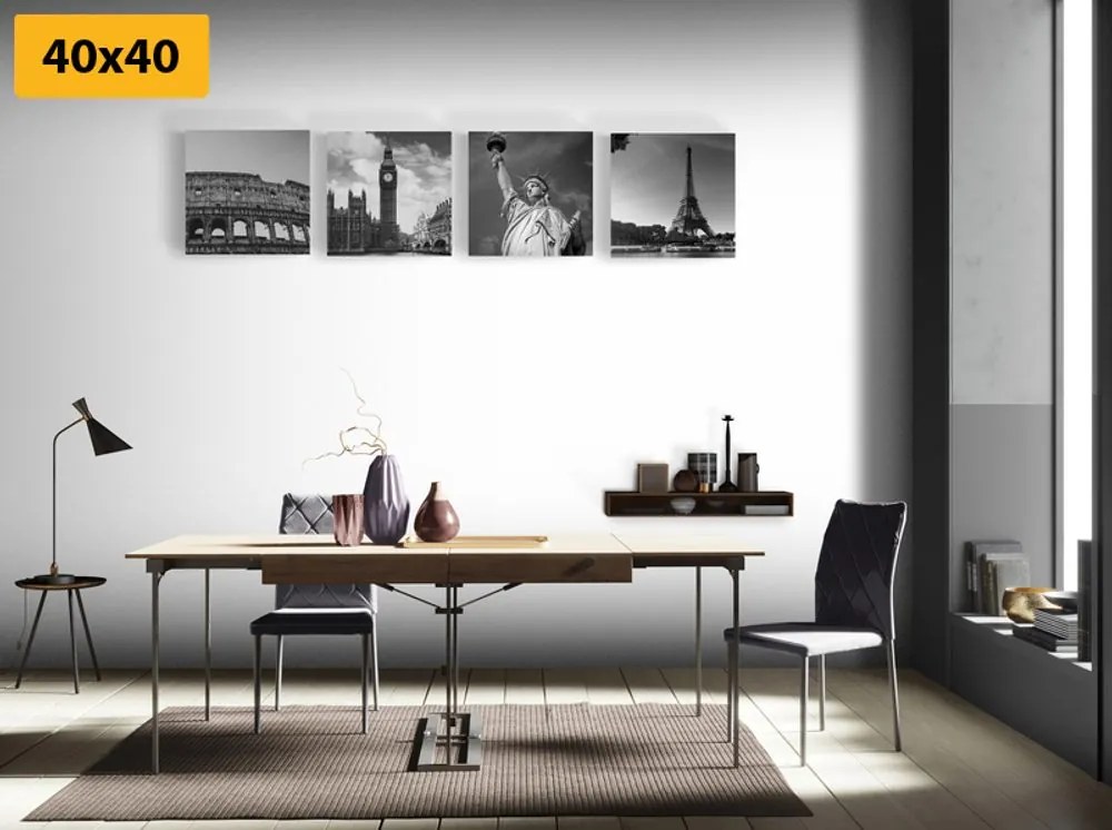 Set di quadri – Monumenti storici in bianco e nero