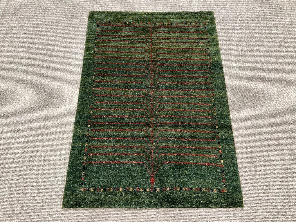 Gabbeh Tappeto persiano 140x100 Verde (Iran) Annodato A Mano