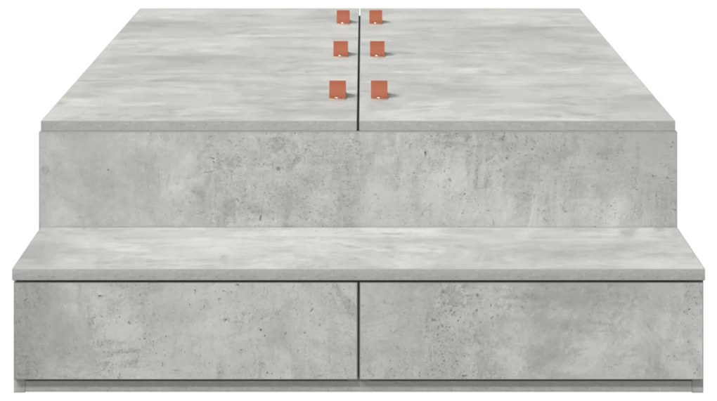 Letto contenitore grigio cemento legno ingegnerizzato