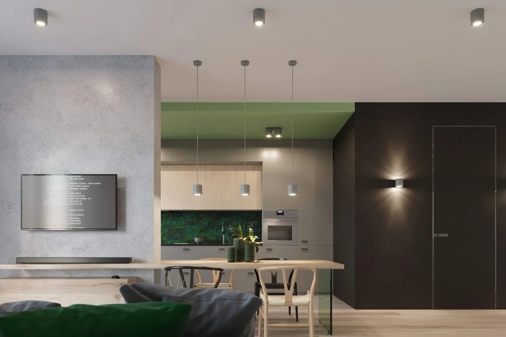 Plafoniera da Soffitto in Alluminio ORBIS 1 GU10 Grigia da interno