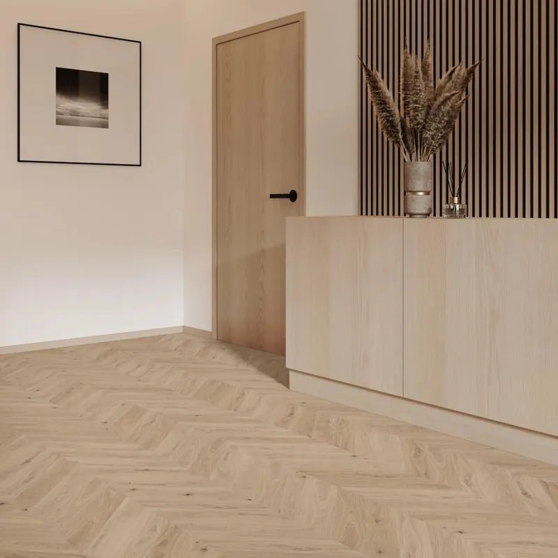 Parquet multistrato chevron francese S in rovere grigio spazzolato natura sp. 14/3.3 mm 0.835 m²