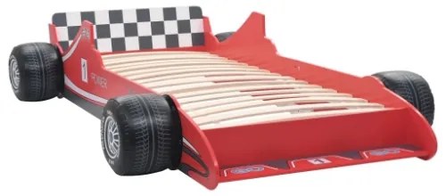 Letto Bimbo ad Auto da Corsa 90x200 cm Rosso