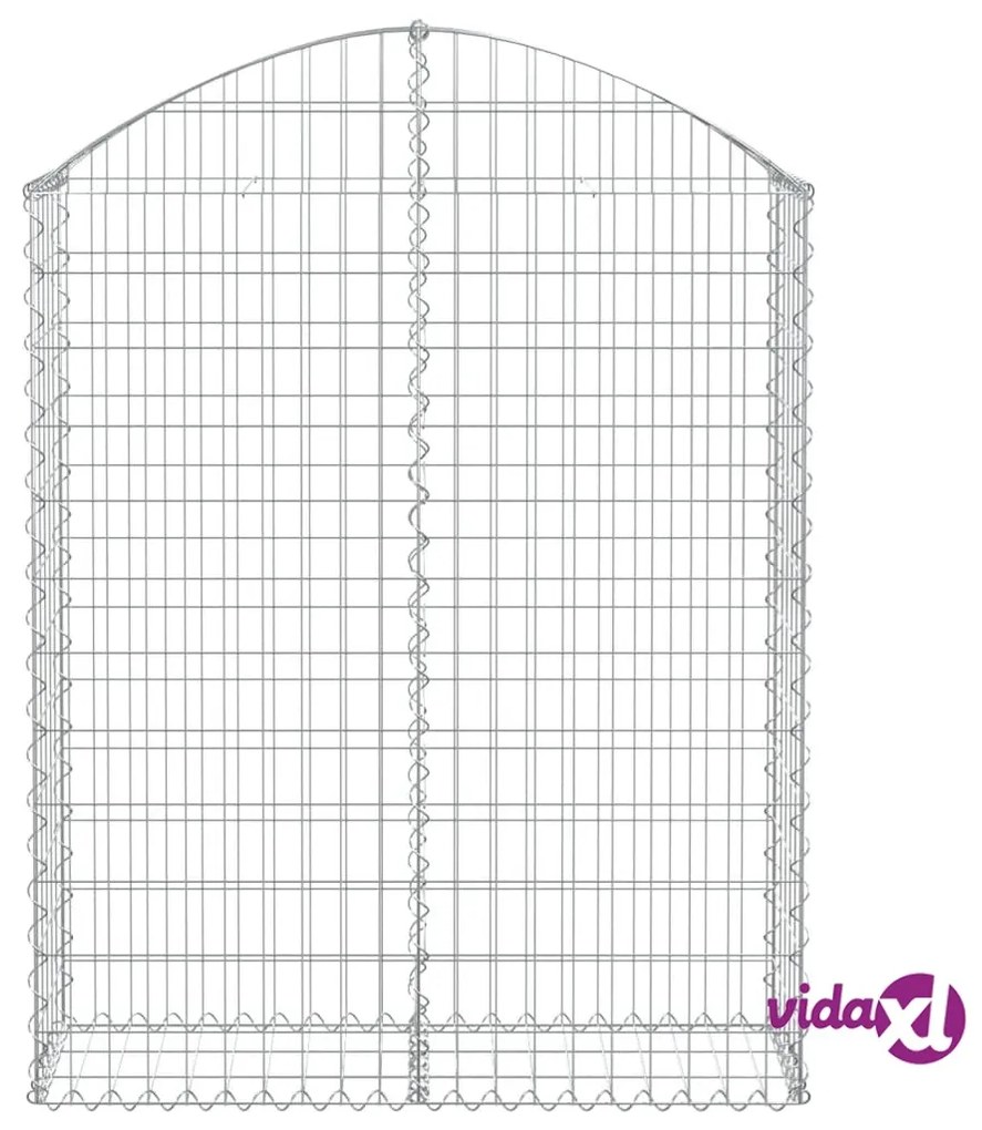 vidaXL Cesto Gabbione ad Arco 100x30x120/140 cm Ferro Zincato
