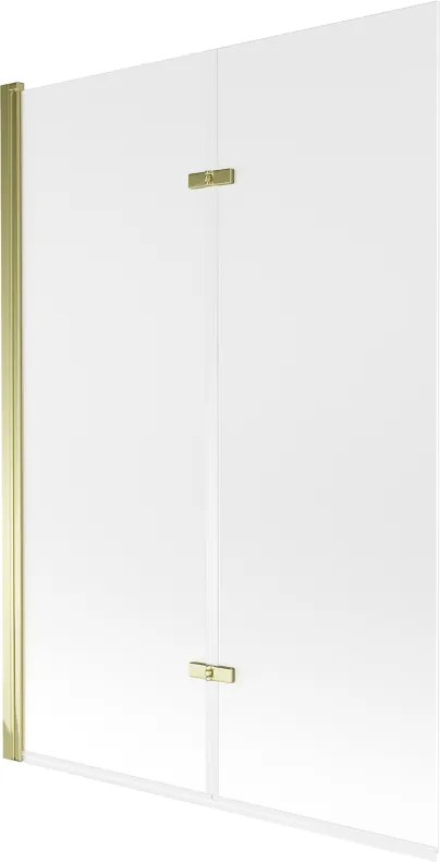 Mexen Castor paratia per vasca da bagno a 2 ante 120 x 150 cm, smerigliata, oro - 892-120-002-50-30