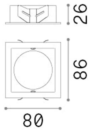 Cornice Quadrata Singola A Incasso Contemporanea Bento Metallo Nero