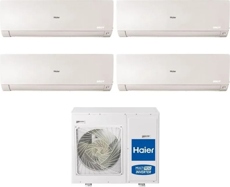 Climatizzatore Condizionatore Haier Quadri Split Inverter serie flexis plus white 7+7+9+12 con 4U85S2SR3FA R-32 Wi-Fi Integrato Colore Bianco