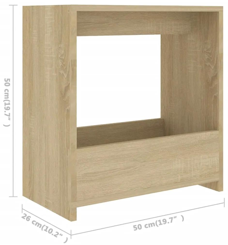 Tavolino Rovere Sonoma 50x26x50 cm in Legno Multistrato