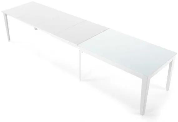 Tavolo da pranzo allungabile 380 cm piano vetro OMERO Bianco