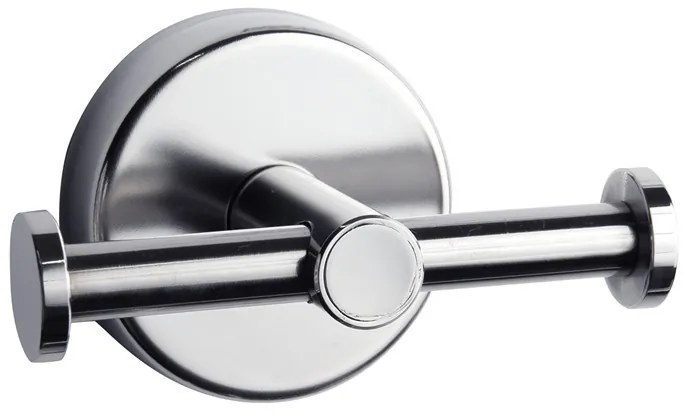 Kamalu - Appendiabiti bagno con doppio gancio laterale in acciaio inox lucido | Monde-C