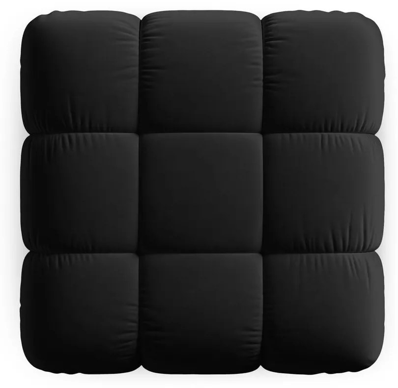 Pouf in velluto nero Bellis - Micadoni Home