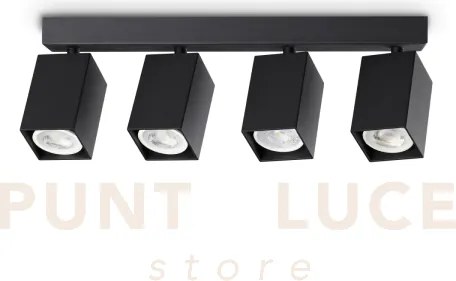 Dynamite faretto nero orientabile 4 luci attacco gu10 38,5cm lampad...