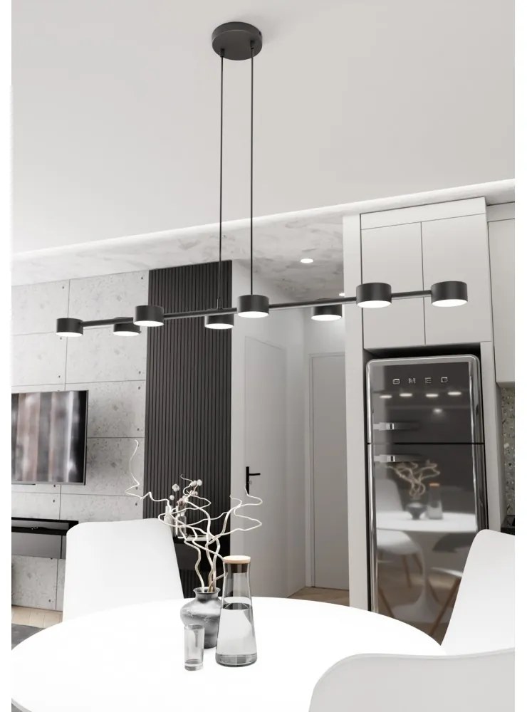 Lampadario a sospensione MEGARA 8 Nero 8xGX53 Colore del corpo Nero