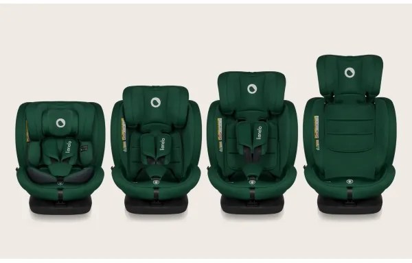 Lionelo - Seggiolino auto con base girevole BASTIAAN i-Size 40-150 cm Verde Foresta